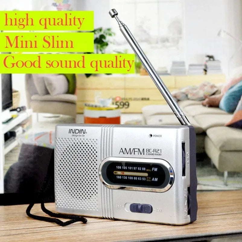 Mini Radio AM FM Bateria